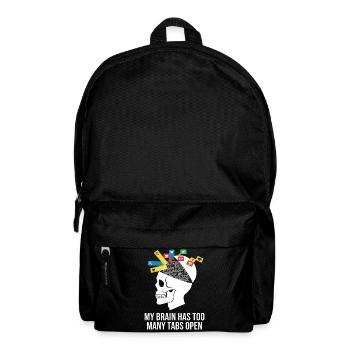 Tabs Open Skull Brain Meme - Backpack - black - Front