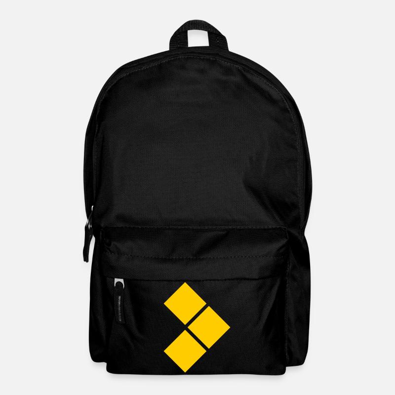 Geometrisches gelbes Diamantgitter - Rucksack - Schwarz
