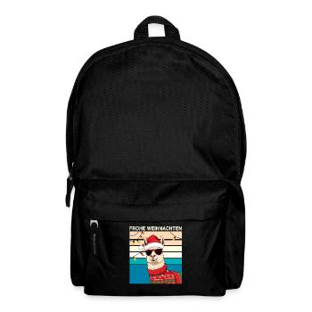 Lama de Noël : design drôle de lama de Noël - Sac à dos - noir - Devant