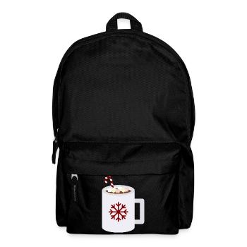 Snowflake Cocoa Mug Art - Backpack - black - Front