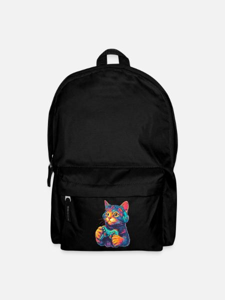 Lustige Katze Gaming Gamer - Rucksack - Schwarz