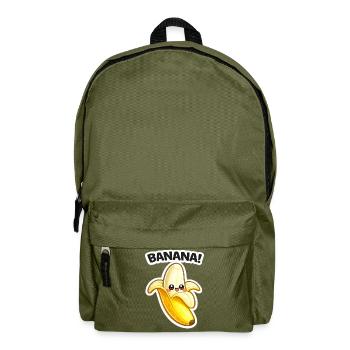 Kawaii Banane Cartoon Aufdruck - Rucksack - Olivgrün - Vorne