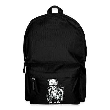 Skeleton with chain and flower - Backpack - black - Front