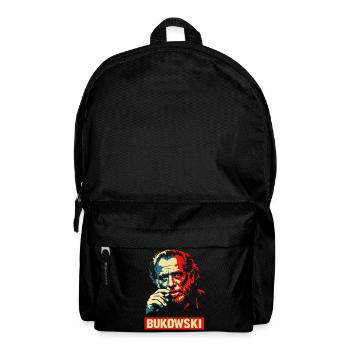 Charles Bukowski Style Portrait Poster - Backpack - black - Front