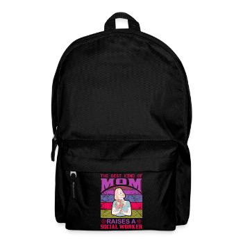 Best Mom Raises A Social Worker Shirt - Backpack - black - Front