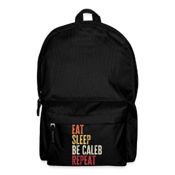 Mange, dors, sois Caleb, répète le nom rétro - Sac à dos - noir - Devant