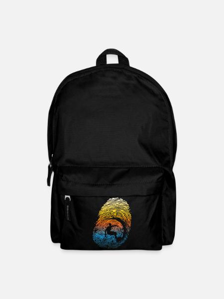 Sunset Rainbow Surf Fingerabdruck - Rucksack - Schwarz