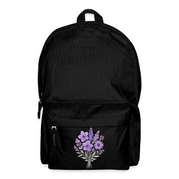 Lavender Watercolor Bouquet - Backpack - black - Front