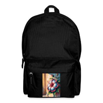 Mur de floraison en dégradé d’hibiscus - Journée du drapeau haïtien - Sac à dos - noir - Devant