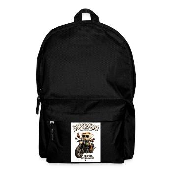 Espresso Motorrad-Motiv - Rucksack - Schwarz - Vorne