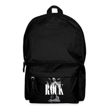 Rock logo with Angel wings - Backpack - black - Front