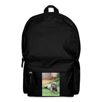 Grey Puppy on Green Grass - Backpack - black - Front
