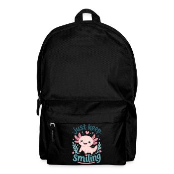 Axolotl rose souriant sous l’eau - Sac à dos - noir - Devant