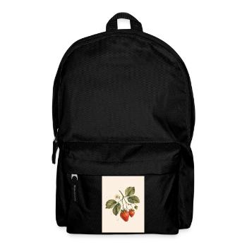 Doux comme une fraise | Botan fraise vintage - Sac à dos - noir - Devant