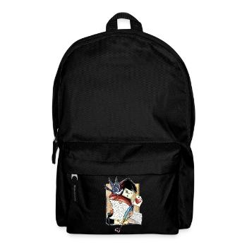 Cute book dwarf with feather heart - Backpack - black - Front