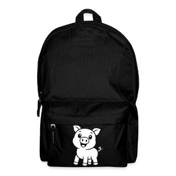 Cute Piggy Silhouette Animal Motif - Backpack - black - Front