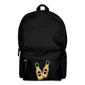 2 Bierflaschen Stoßen An (Bier Biertrinker NEG 3C) - Rucksack - Schwarz - Vorne