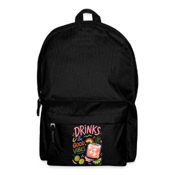 Colorful Cocktail Summer Party Drinks - Backpack - black - Front