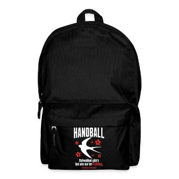 Schwalben gibt es nur im Frühling – Handball - Rucksack - Schwarz - Vorne