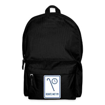 Rente mit 99 Satire Schild - Rucksack - Schwarz - Vorne