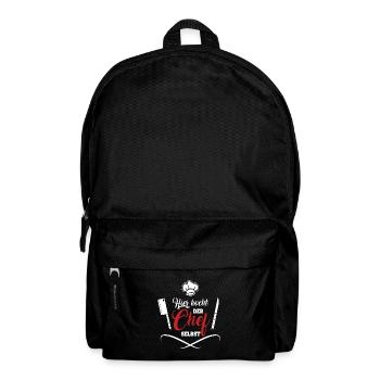 Hier kocht der Chef selbst lustiger Koch Spruch - Rucksack - Schwarz - Vorne
