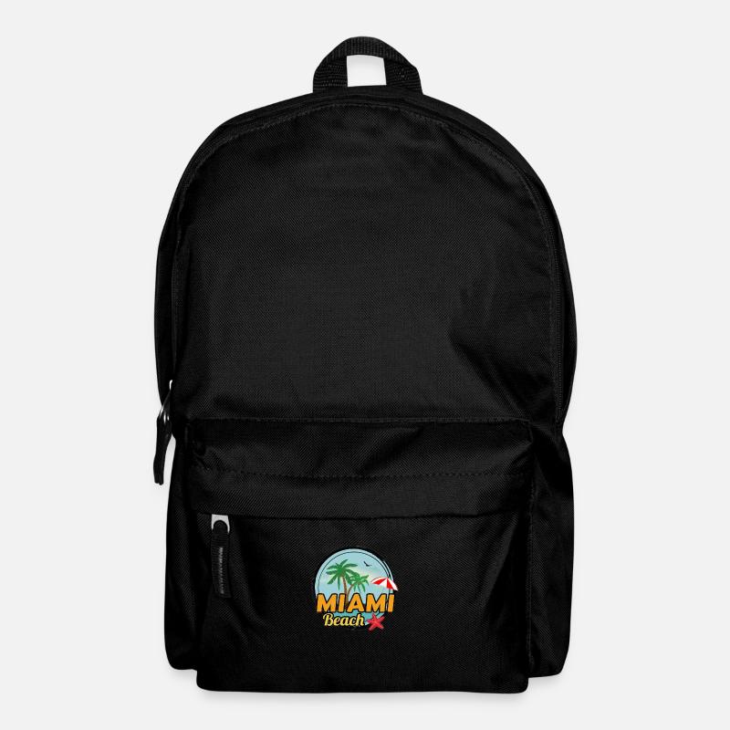 Miami Beach USA der Strand des Glücks Sommer - Rucksack - Schwarz