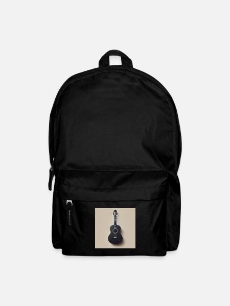 Schwarze Gitarre mit minimalistischen Design - Rucksack - Schwarz