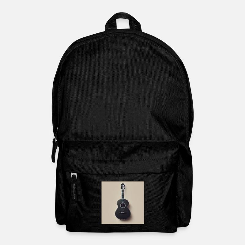 Schwarze Gitarre mit minimalistischen Design - Rucksack - Schwarz