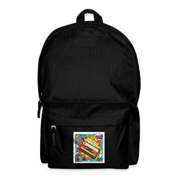 90s vibes: comic cassette in retro look - Backpack - black - Front