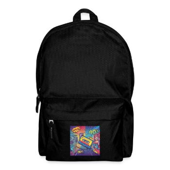 90s vibes: comic cassette in retro look - Backpack - black - Front