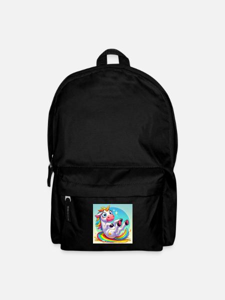 Lustiges Einhorn - Magie, Glitzer und Spaß - Rucksack - Schwarz