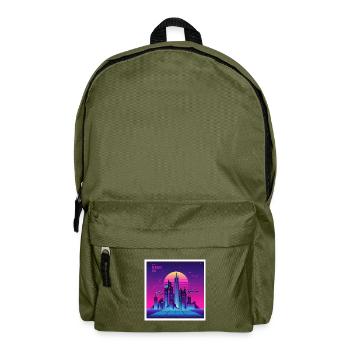 80er Jahre Vibes: Dein nächster Blickfang - Rucksack - Olivgrün - Vorne