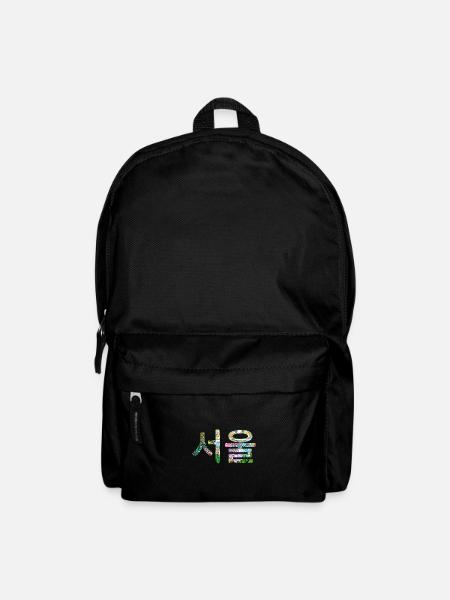 Seoul in Koreanisch - farbiges Design - Backpack - black