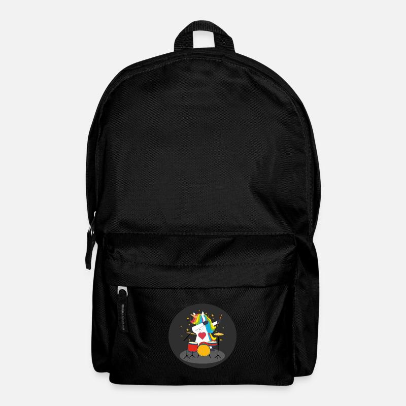 Dabbing unicorn with drums - Backpack - black