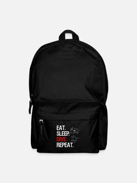 Eat Sleep Dive Repeat - Hammerhai - Rucksack - Schwarz
