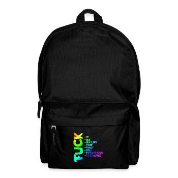 FUCK YOU | ME | THIS | EVERYTHING - Rucksack - Schwarz - Vorne