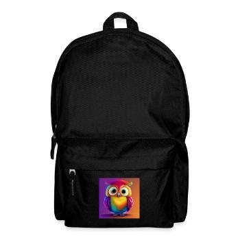 Colourful Cute Owl T-shirt - Backpack - black - Front