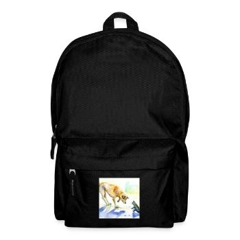 Hund und Katze Aquarell - Rucksack - Schwarz - Vorne