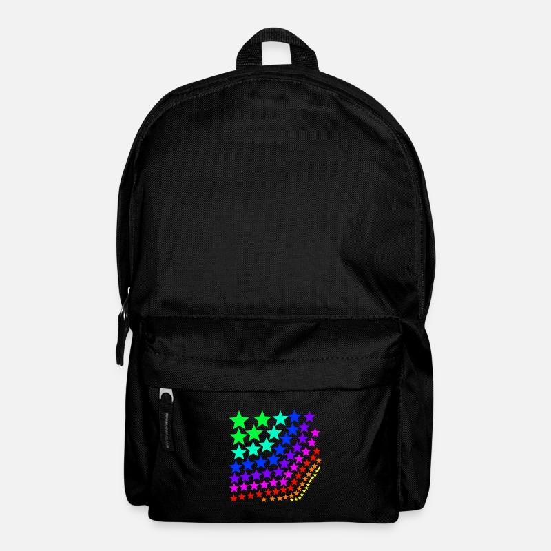 Bunte Sterne Regenbogen - Rucksack - Schwarz