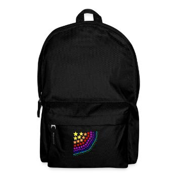 Sterne bunt Regenbogen Geschenkidee - Rucksack - Schwarz - Vorne