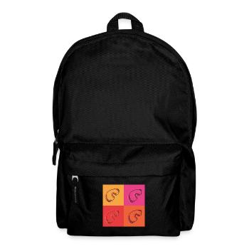 Retro Boulder design, bunt im 80er Stil - Rucksack - Schwarz - Vorne