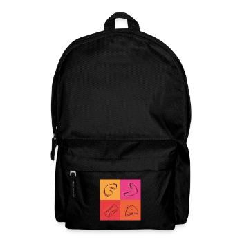 Retro Boulder design, bunt im 80er Stil - Rucksack - Schwarz - Vorne