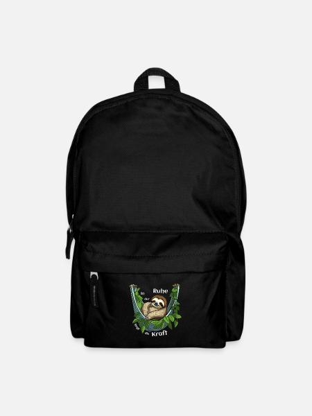 In der Ruhe liegt die Kraft! Faultier Geschenkidee - Rucksack - Schwarz