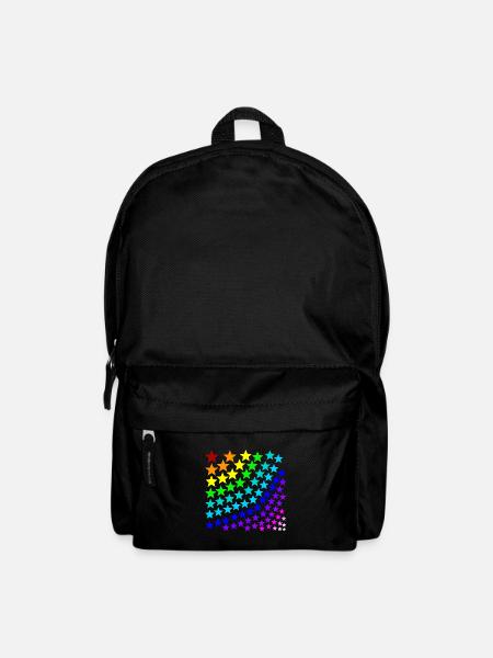 Regenbogen Sterne Geschenkidee bunt - Rucksack - Schwarz