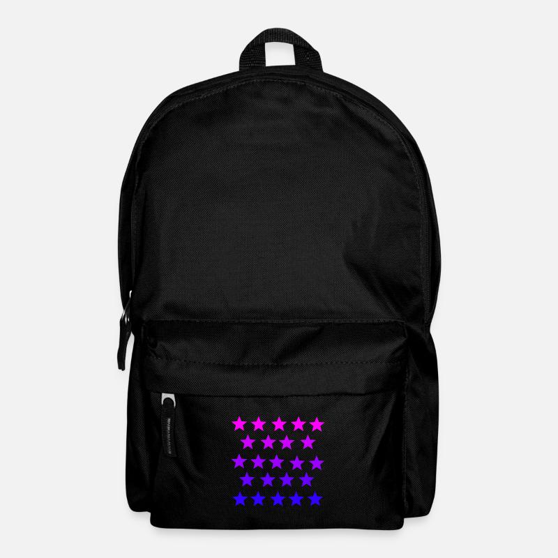 Rosa Pink Violett Lila Sterne Geschenkidee - Rucksack - Schwarz