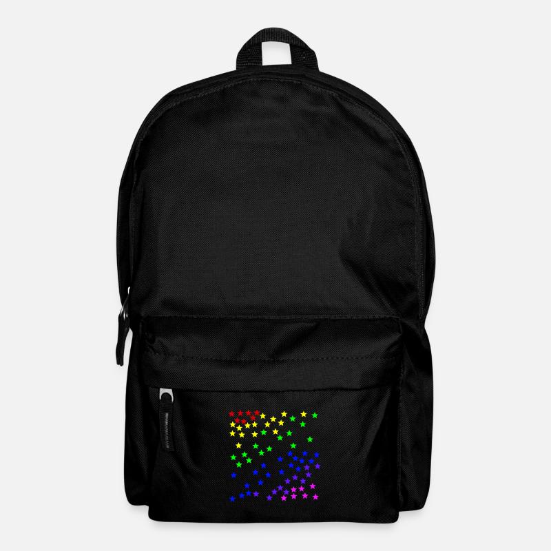 Regenbogen Sterne bunt Geschenkidee - Rucksack - Schwarz