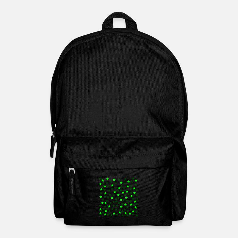 Green Stars Green Gift Idea Light Green Dark Green - Backpack - black