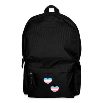 Trans Flagge Herzen - Rucksack - Schwarz - Vorne