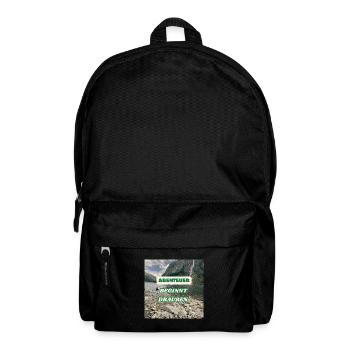 Abenteuer beginnt draußen - Rucksack - Schwarz - Vorne