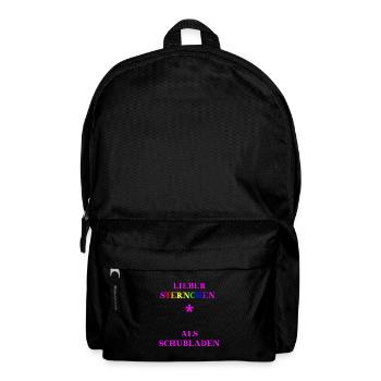 Lieber Sternchen als Schubladen Geschenkidee - Rucksack - Schwarz - Vorne